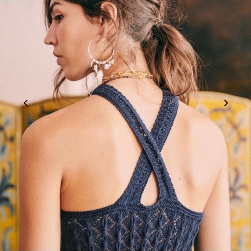SEZANE BLACK JESSICA KNIT TOP SIZE XS